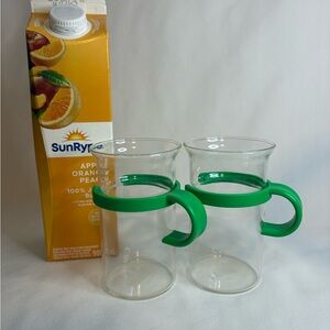 2-vtg Bodum Bistro glass coffee/ tea mugs